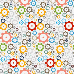Seamless Pattern Made from Abstract Cogs, Wheels