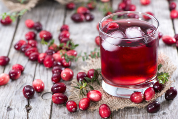 Glass with Cranberry Juice
