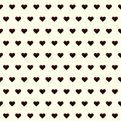 Seamless pattern with brown hearts and yellow background