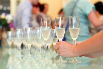 glasses of champagne cocktail reception