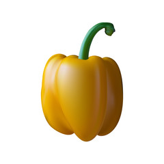 Large round yellow bell pepper