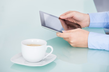 Businesswoman Holding Digital Tablet