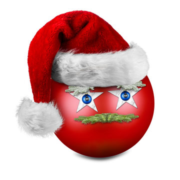 christmas ball with santa hat