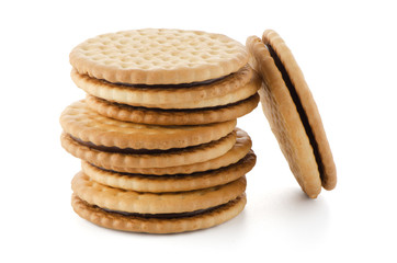 Sandwich biscuits with chocolate filling