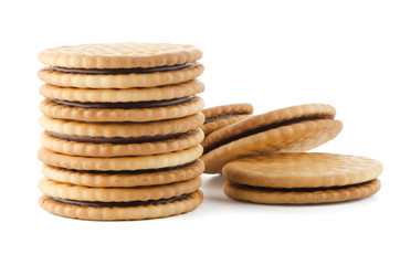 Sandwich biscuits with chocolate filling