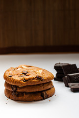 Chocolate chip cookies with Dark Chocolate bar