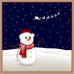 Vector Illustration of a Small Snowman