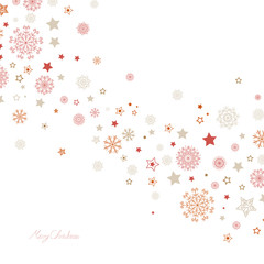 Vector Illustration of a Christmas Background with Snowflakes