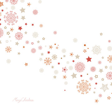Vector Illustration of a Christmas Background with Snowflakes