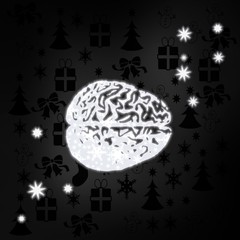 noble brain symbol with stars