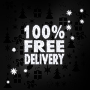 noble 100 percent free delivery label with stars