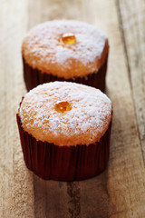 Ogange cakes on wood
