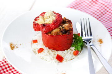 poivron rouge farci & riz 1