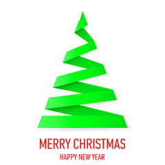 Christmas tree in origami style.