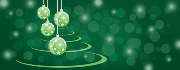 Green bauble balls christmas panorama background