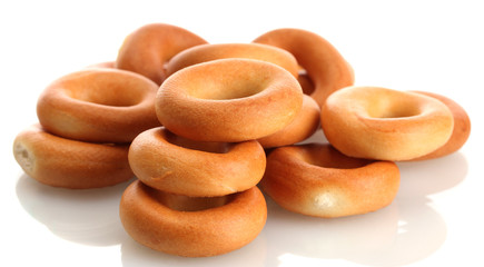tasty bagels, isolated on white