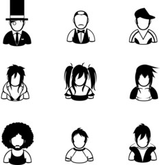 silhouette of people icon created in vector format