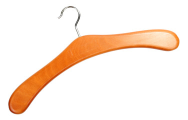 Wooden hanger isolated on white