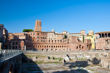 Fototapeta premium Trajan's Forum and Casa dei cavalieri di Rodi. Rome, Italy