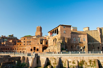 Trajan's Forum and Casa dei cavalieri di Rodi. Rome, Italy
