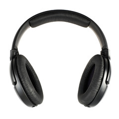 Fototapeta na wymiar Black headphones isolated