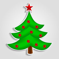 Christmas tree vector image in flat design