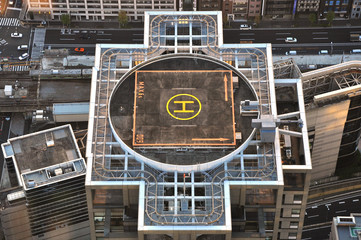 helicopter landing pad on top of skyscraper