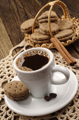 Cup of coffee and cookies