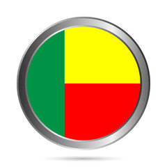 Fototapeta premium Benin flag button.