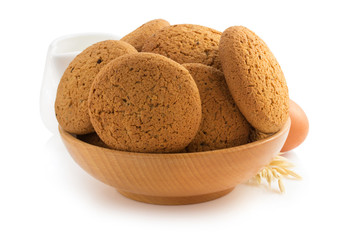 sweet cookies on white background