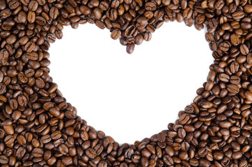 herz in kaffeebohnen