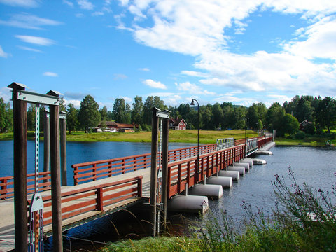 Small wooden bridge for cars in Sweden