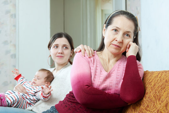 woman with baby tries reconcile with her mother