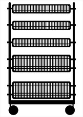 shopping rack isolated on white background