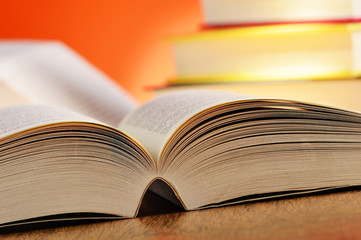 Composition with books on the table