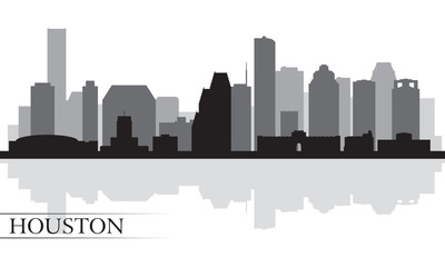 Houston city skyline silhouette background - 58942177