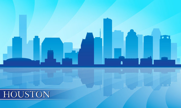 Houston City Skyline Silhouette Background