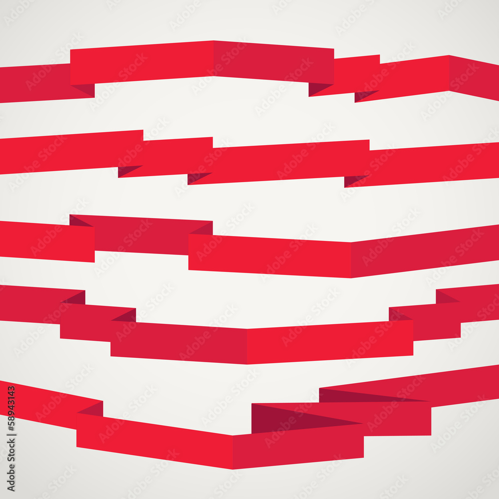 Aufkleber Different retro style red ribbons set. Ready for a text