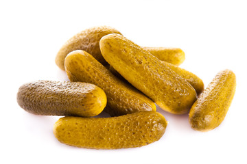 cucumbers pickled isolated on white background