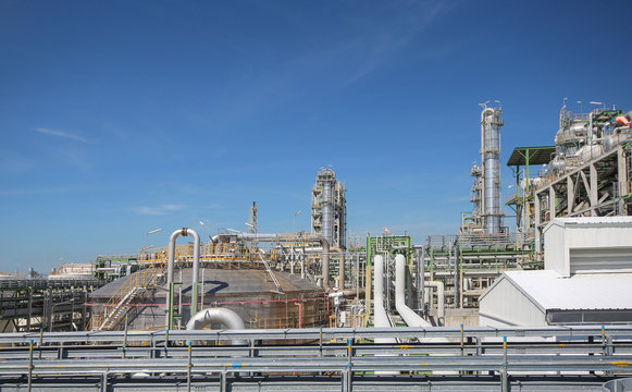Oil and Chemical plant with blue sky