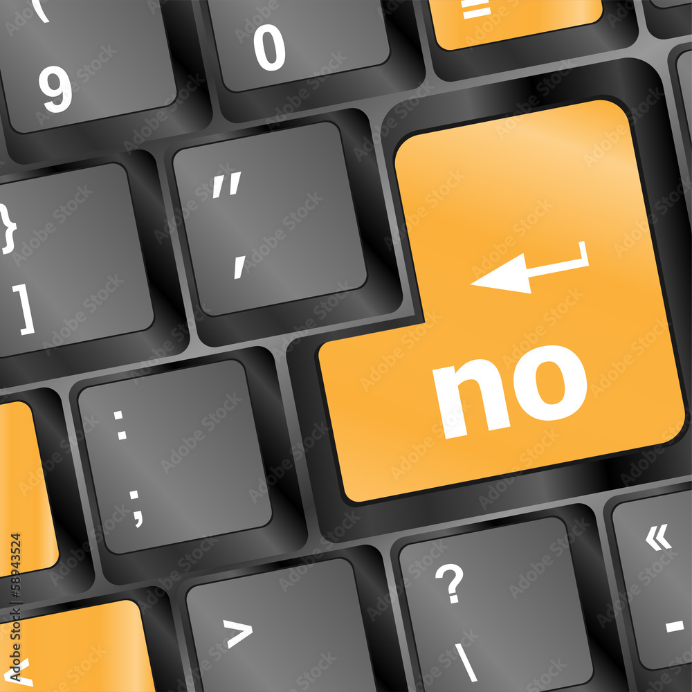 Poster no button on modern computer keyboard