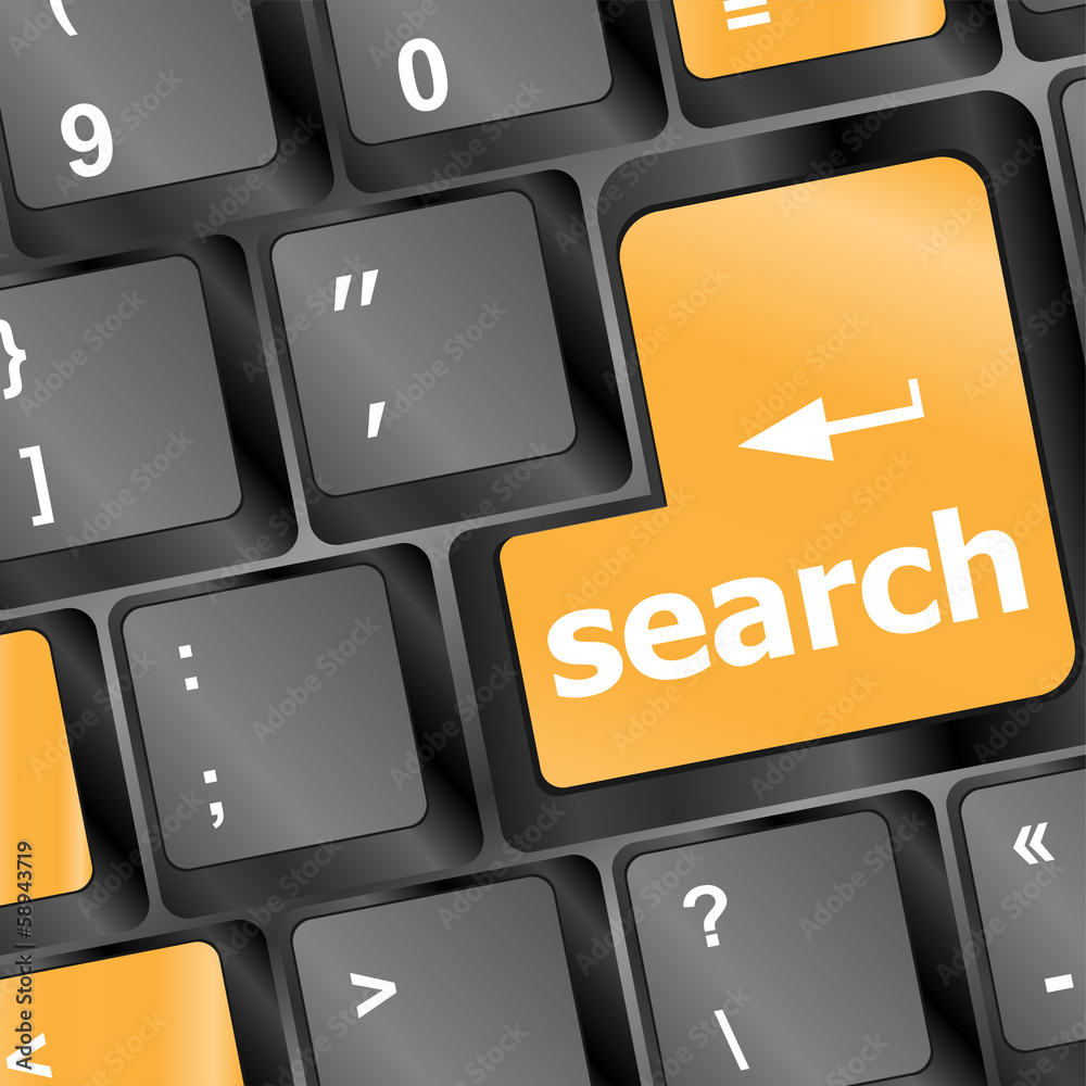 Poster internet search concept with computer keyboard button