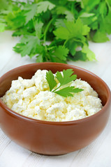 Cottage cheese in bowl