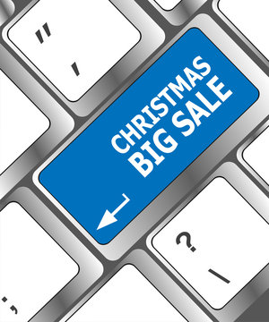 christmas big sale on computer keyboard key button
