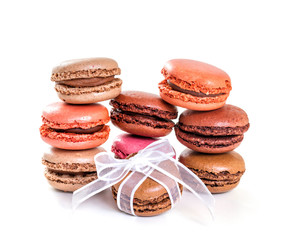 French macarons. Isolate on white background