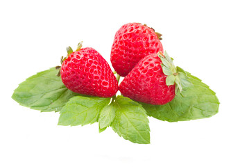 three red  strawberry
