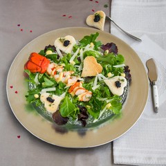 Caesar salad with lobster