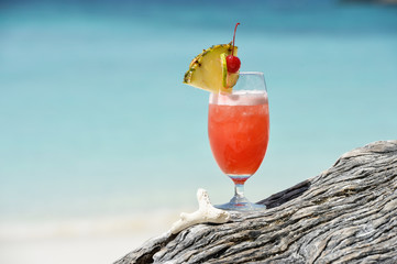 Glass of Cocktail at the Beach