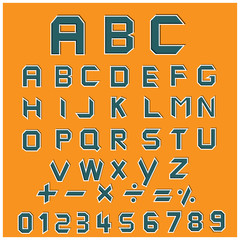 Retro font, series 1 for idea and creative collection