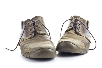 old boots with clipping path